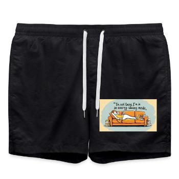Ich bin nicht faul ich bin im Energiesparmodus - Badeshorts - Schwarz - Vorne - AI Model Male 185 light (185cm)