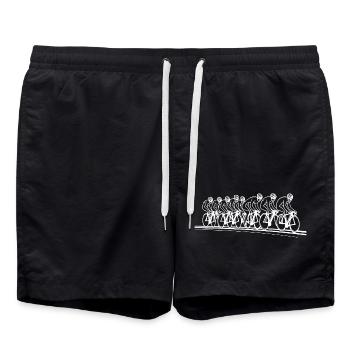 Cyclist Line Art - Swim Trunks - black - Front - AI Model Male 185 light (185cm)