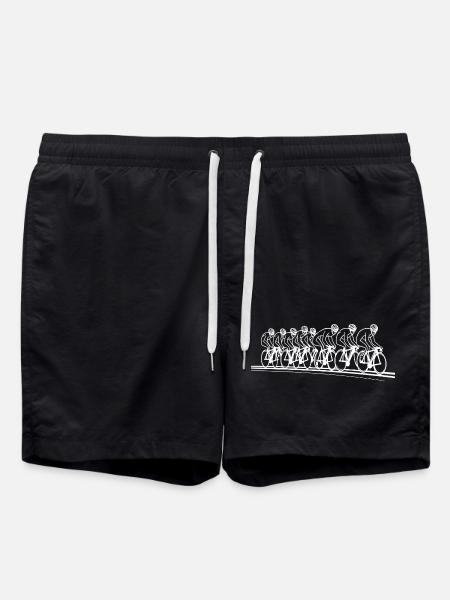 Cyclist Line Art - Swim Trunks - black