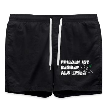Mieux vaut la paix que la guerre | avec Bird - Short de bain - noir - Devant - AI Model Male 185 light (185cm)