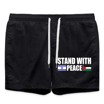 Stand with peace israel free palestine - Badeshorts - Schwarz - Vorne - AI Model Male 185 light (185cm)