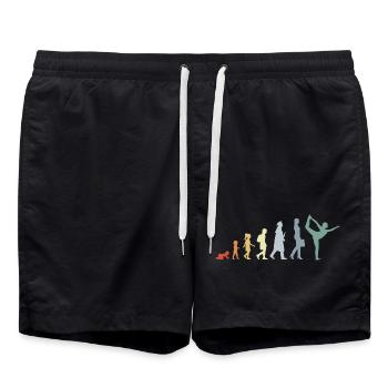 Development into a yoga teacher - Swim Trunks - black - Front - AI Model Male 185 light (185cm)