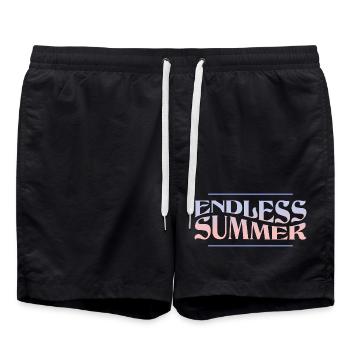 Endless Summer – Ambiance estivale rétro - Short de bain - noir - Devant - AI Model Male 185 light (185cm)