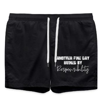 another fine day ruined by responsibility - Badeshorts - Schwarz - Vorne - AI Model Male 185 light (185cm)