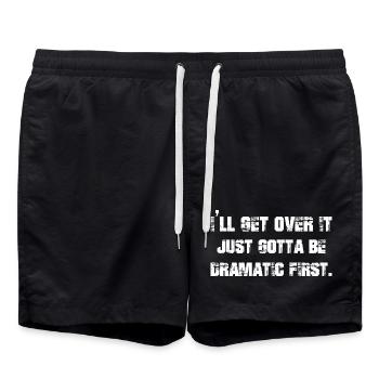 Je vais m’en remettre, il faut juste que ce soit dramatique d’abord - Short de bain - noir - Devant - AI Model Male 185 light (185cm)