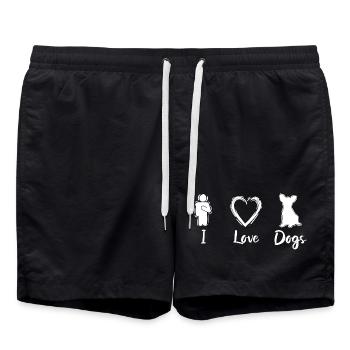 J’adore les chiens - Short de bain - noir - Devant - AI Model Male 185 light (185cm)