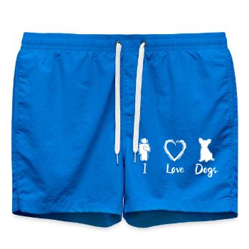 I Love Dogs - Badeshorts - Cobalt blue - Vorne