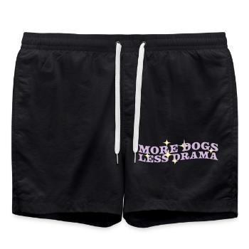 Mehr Hunde, weniger Drama - Badeshorts - Schwarz - Vorne - AI Model Male 185 light (185cm)