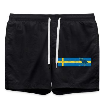 Suède - Sverige - Suède - Orignal - Short de bain - noir - Devant - AI Model Male 185 light (185cm)