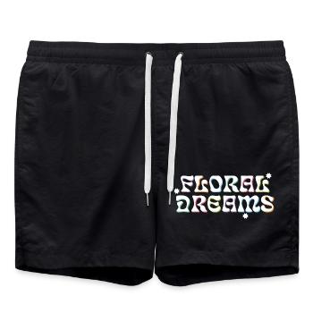 Rêves floraux style rétro - Short de bain - noir - Devant - AI Model Male 185 light (185cm)