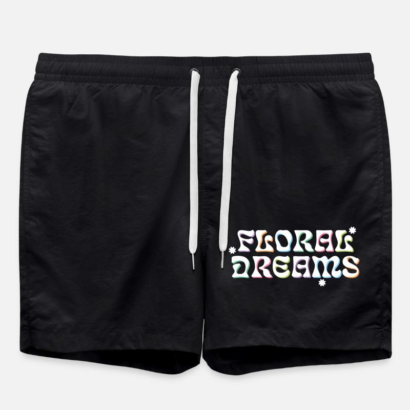 Rêves floraux style rétro - Short de bain - noir