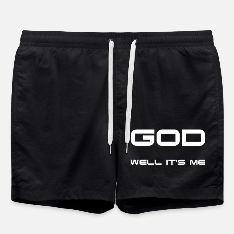 God is me! - Swim Trunks - black