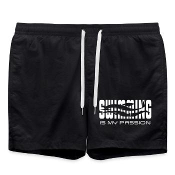 La natation est ma passion - Short de bain - noir - Devant - AI Model Male 185 light (185cm)