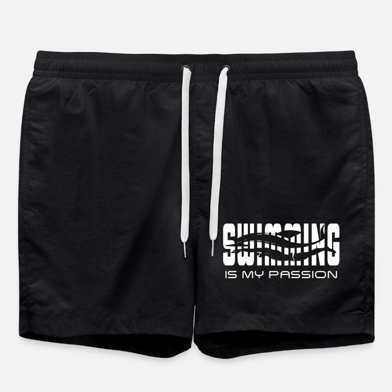 swimming is my passion - Swim Trunks - black