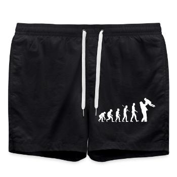 Evolution de l’humanité Amour familial - Short de bain - noir - Devant - AI Model Male 185 light (185cm)