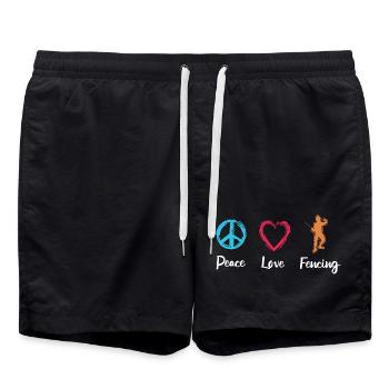 Paix Amour Escrime - Short de bain - noir - Devant - AI Model Male 185 light (185cm)