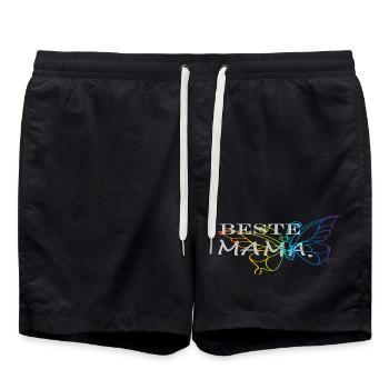 beste Mama - Badeshorts - Schwarz - Vorne - AI Model Male 185 light (185cm)