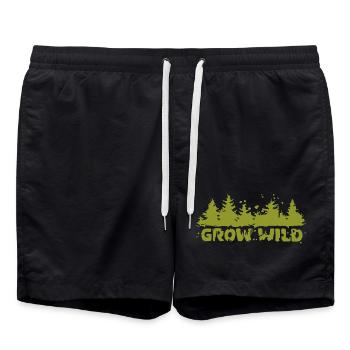 grow wild Natur und Waldfreunde - Badeshorts - Schwarz - Vorne - AI Model Male 185 light (185cm)