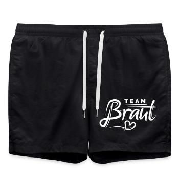 Team Braut - Junggesellinnen Abschied Bachelorette - Badeshorts - Schwarz - Vorne - AI Model Male 185 light (185cm)