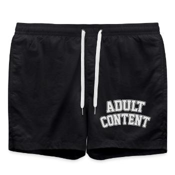 Contenu pour adultes - Humour Texte - Short de bain - noir - Devant - AI Model Male 185 light (185cm)
