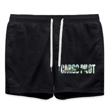 Pilote cargo C-46 - Short de bain - noir - Devant - AI Model Male 185 light (185cm)