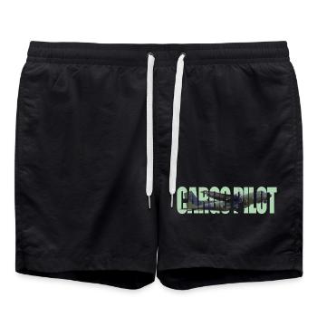 Pilote cargo C-160 - Short de bain - noir - Devant - AI Model Male 185 light (185cm)