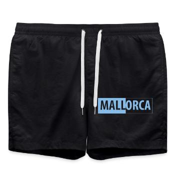 MALLorca im Kasten (hellblau / schwarz) - Badeshorts - Schwarz - Vorne - AI Model Male 185 light (185cm)