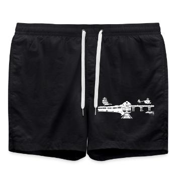 Croquis ferroviaire - Short de bain - noir - Devant - AI Model Male 185 light (185cm)