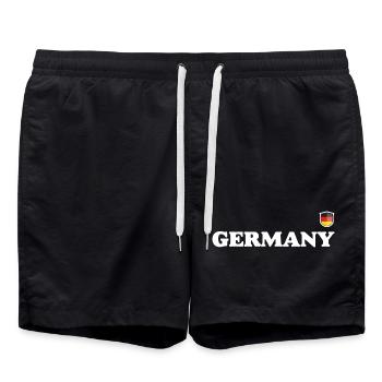 Germany Crest Typography Tee - Swim Trunks - black - Front - AI Model Male 185 light (185cm)