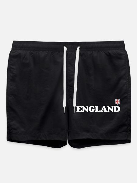 England Crest Typography - Swim Trunks - black