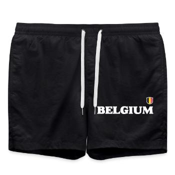 Belgium Flag - Swim Trunks - black - Front - AI Model Male 185 light (185cm)