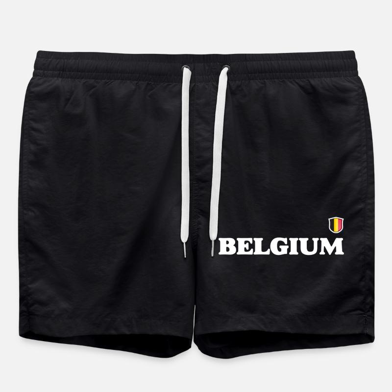 Belgium Flag - Swim Trunks - black