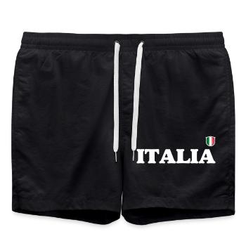 Italia Crest Typographie Vintage - Short de bain - noir - Devant - AI Model Male 185 light (185cm)