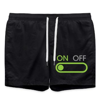 on button - Streamer und Gamer - Badeshorts - Schwarz - Vorne - AI Model Male 185 light (185cm)