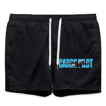 Pilote cargo C-17 - Short de bain - noir - Devant - AI Model Male 185 light (185cm)