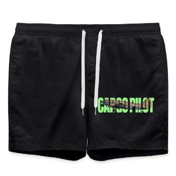 Pilote cargo C-46 - Short de bain - noir - Devant - AI Model Male 185 light (185cm)