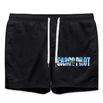 Pilote cargo An-124 - Short de bain - noir - Devant - AI Model Male 185 light (185cm)