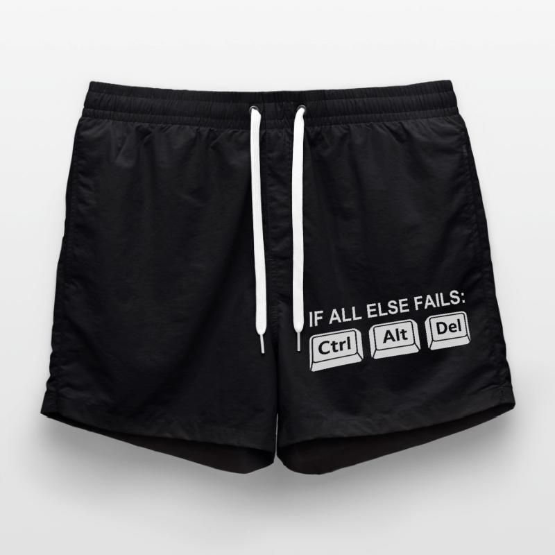 Programmer Shortcut Geek IT Support Computer Swim Trunks
