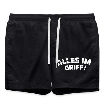alles im griff - Handwerker und DIY Arbeiter - Badeshorts - Schwarz - Vorne - AI Model Male 185 light (185cm)