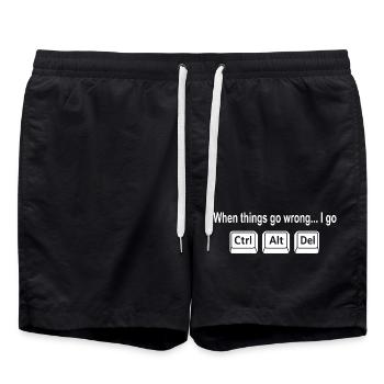 Programmierer Tastenkombination Nerd Humor - Badeshorts - Schwarz - Vorne - AI Model Male 185 light (185cm)