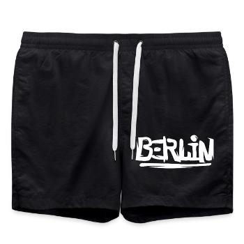 Berlin Graffiti - Stadt Liebe Brandenburg - Short de bain - noir - Devant - AI Model Male 185 light (185cm)