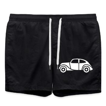 Icône de voiture vintage - Bande dessinée classique de voiture - Short de bain - noir - Devant - AI Model Male 185 light (185cm)