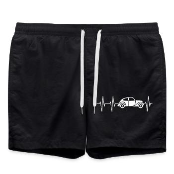 Classic Car Heartbeat - Car Classic with Pulse - Swim Trunks - black - Front - AI Model Male 185 light (185cm)