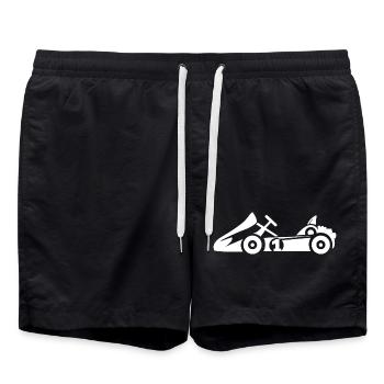 gokart racing - symbol racer - Swim Trunks - black - Front - AI Model Male 185 light (185cm)