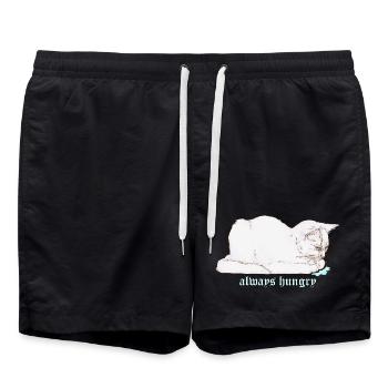 IMMER HUNGRIG - Badeshorts - Schwarz - Vorne - AI Model Male 185 light (185cm)