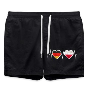 Allemagne Pologne Battement de cœur - Short de bain - noir - Devant - AI Model Male 185 light (185cm)