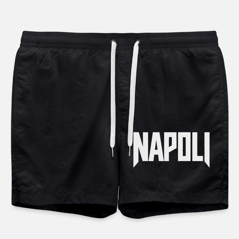 Napoli - Naples lettering white - Swim Trunks - black