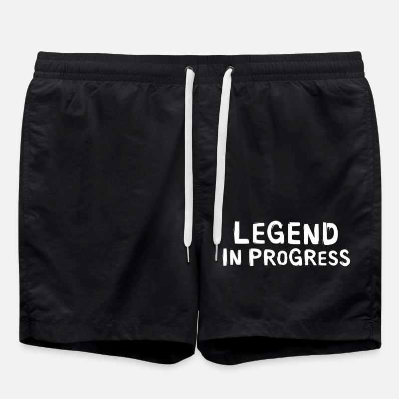 Legend in Progress - dictons amusants - Short de bain - noir