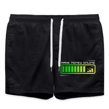 Money Maker Verdienen Sie Geld online Lustige Geschenke - Badeshorts - Schwarz - Vorne - AI Model Male 185 light (185cm)