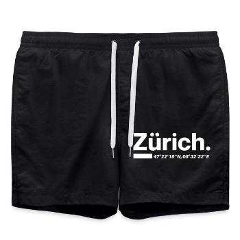 Coordonnées Zurich - Short de bain - noir - Devant - AI Model Male 185 light (185cm)
